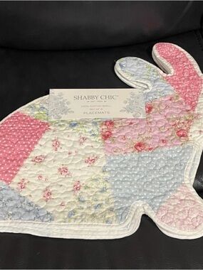 Easter Shabby Chic Sweet Shaped Bunny Placemats, Set of 4